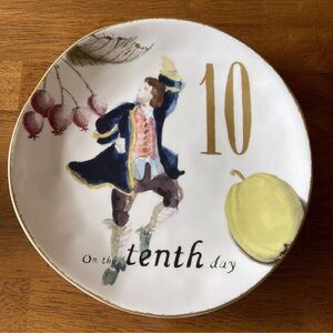 Williams Sonoma 12 Days of Christmas Round Stoneware Cookie Plate M Lacaze
